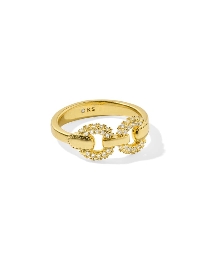 Beau Vintage Silver and Gold Pave Band Ring in White CZ