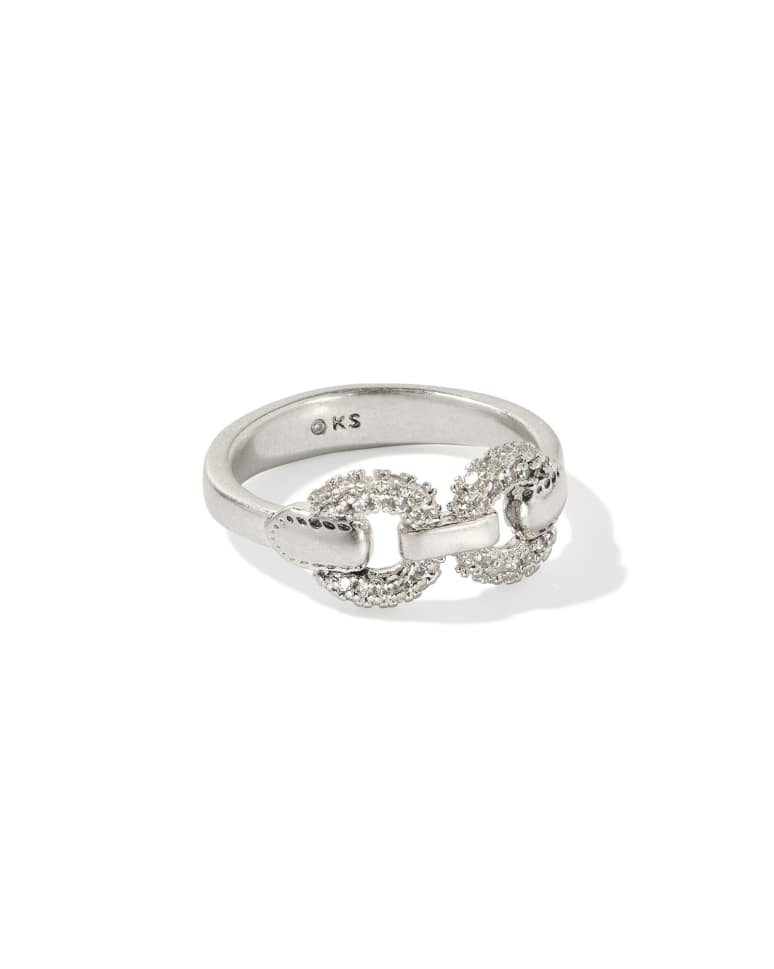 Beau Vintage Silver and Gold Pave Band Ring in White CZ