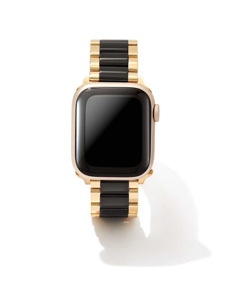 Dira 3 Link Watch Band in Gold Tone & Black Stainless Steel 9608801647