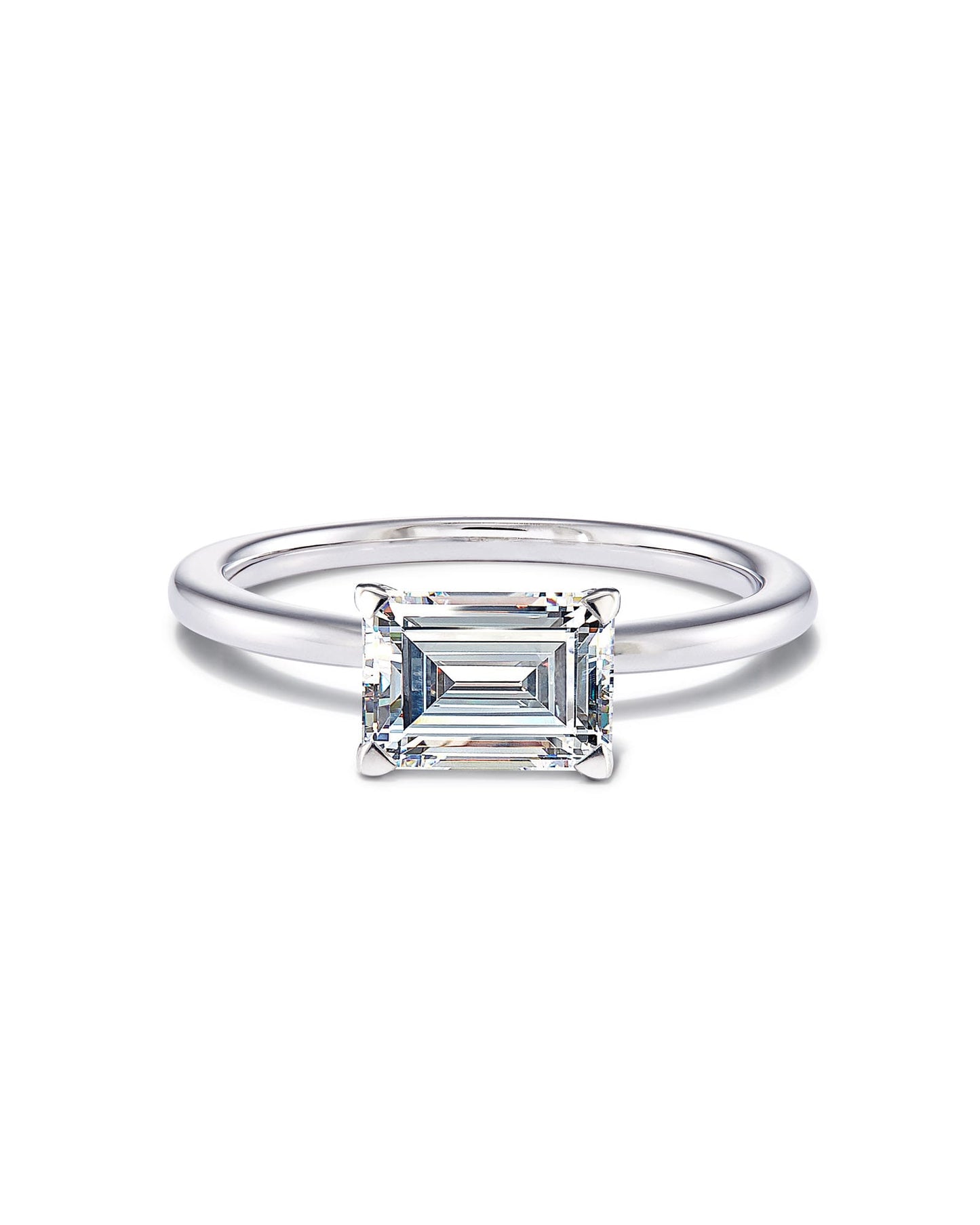 0.5 ct Emerald Solitaire Engagement Ring in 14k Gold