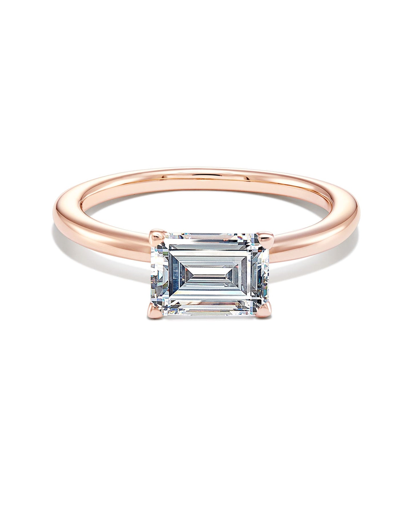 0.5 ct Emerald Solitaire Engagement Ring in 14k Gold