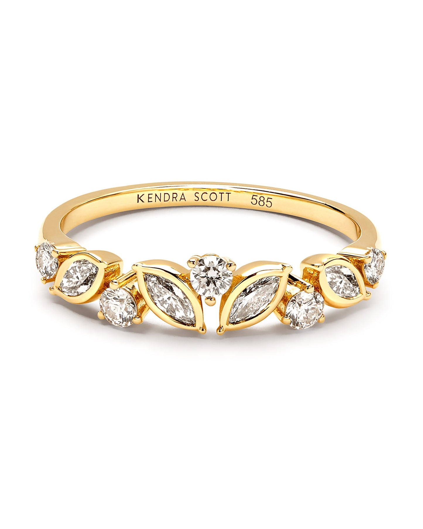 0.54 ct Becca 14k Yellow Gold Band Ring in White Diamond 842177198117