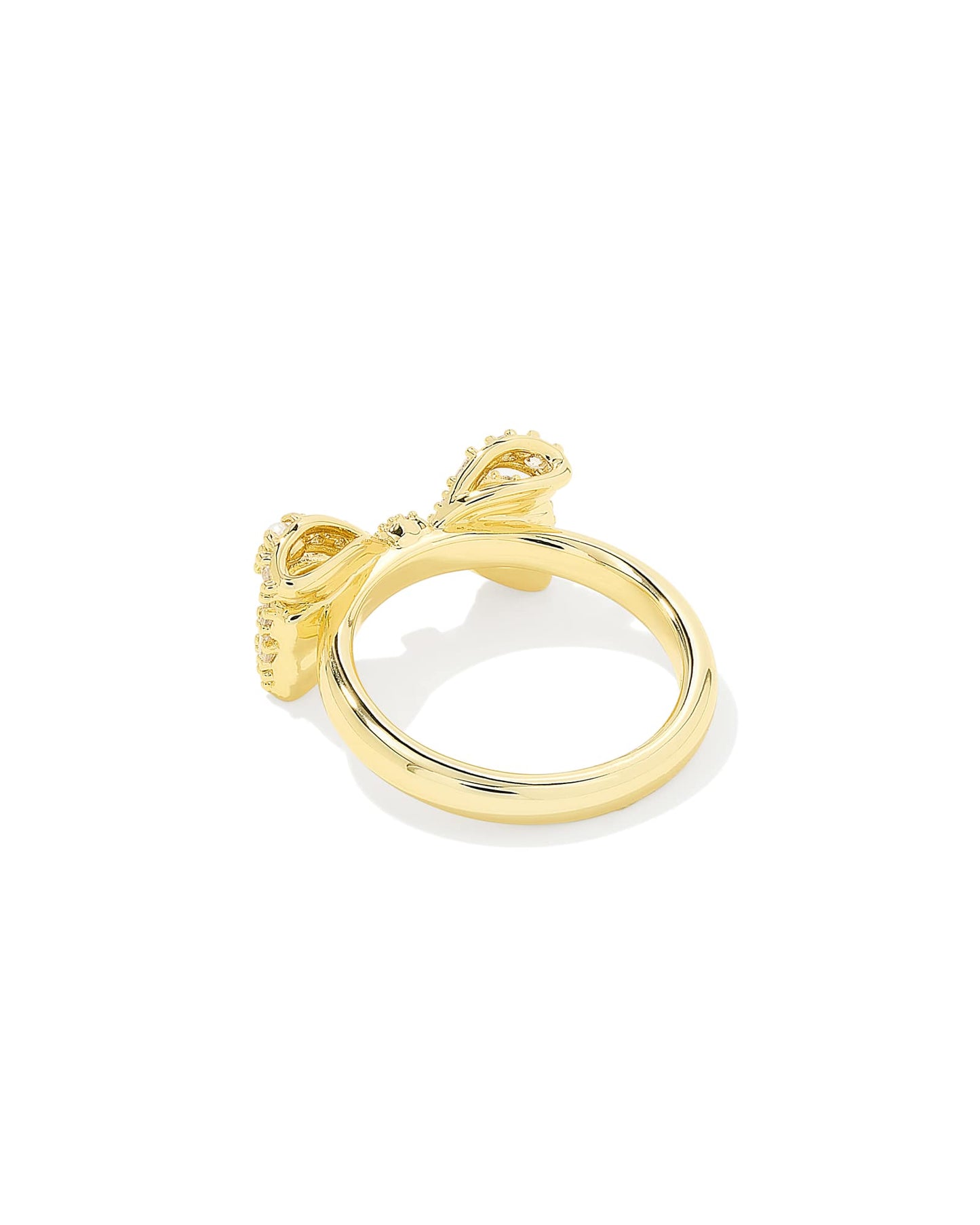 Krista Silver & Gold Bow Cocktail Ring in White Mix