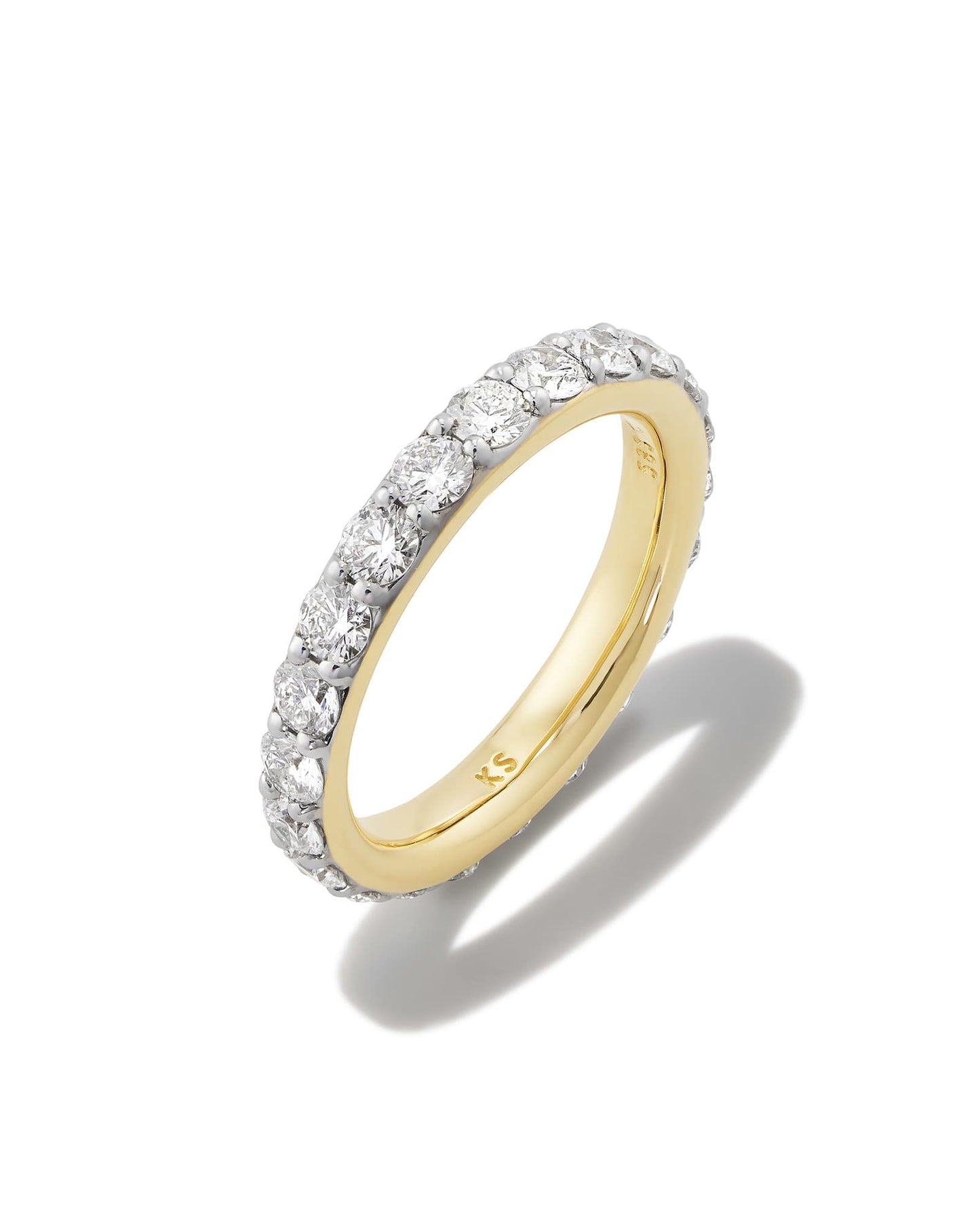 2 ct Lab Grown White Diamond Marilyn Band Ring in 14k Yellow Gold 196088637631