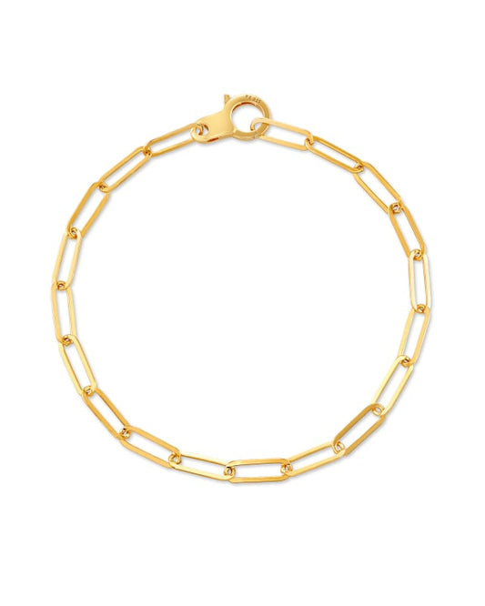 Large Paperclip Chain Bracelet in 18k Gold Vermeil