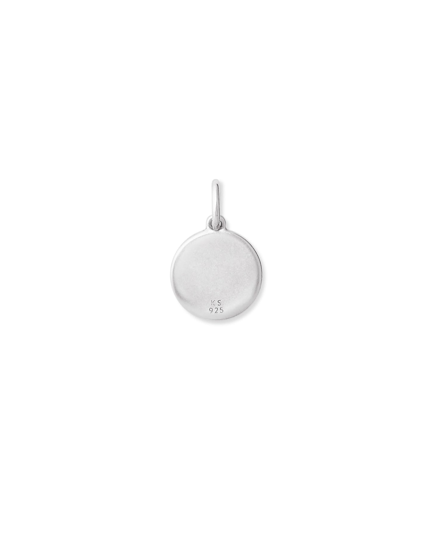 Letter Coin Charm in Oxidized Sterling Silver