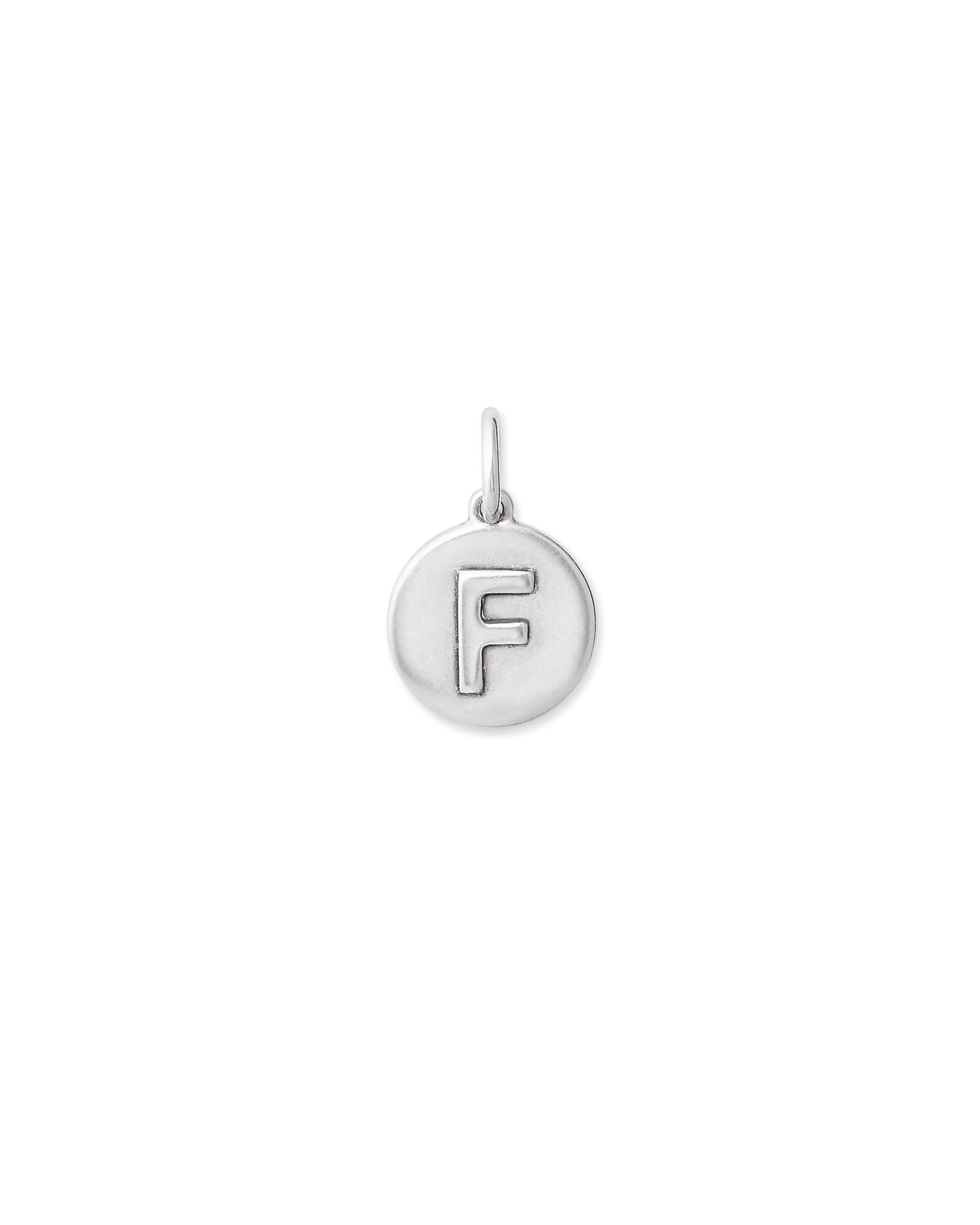 Letter Coin Charm in Oxidized Sterling Silver