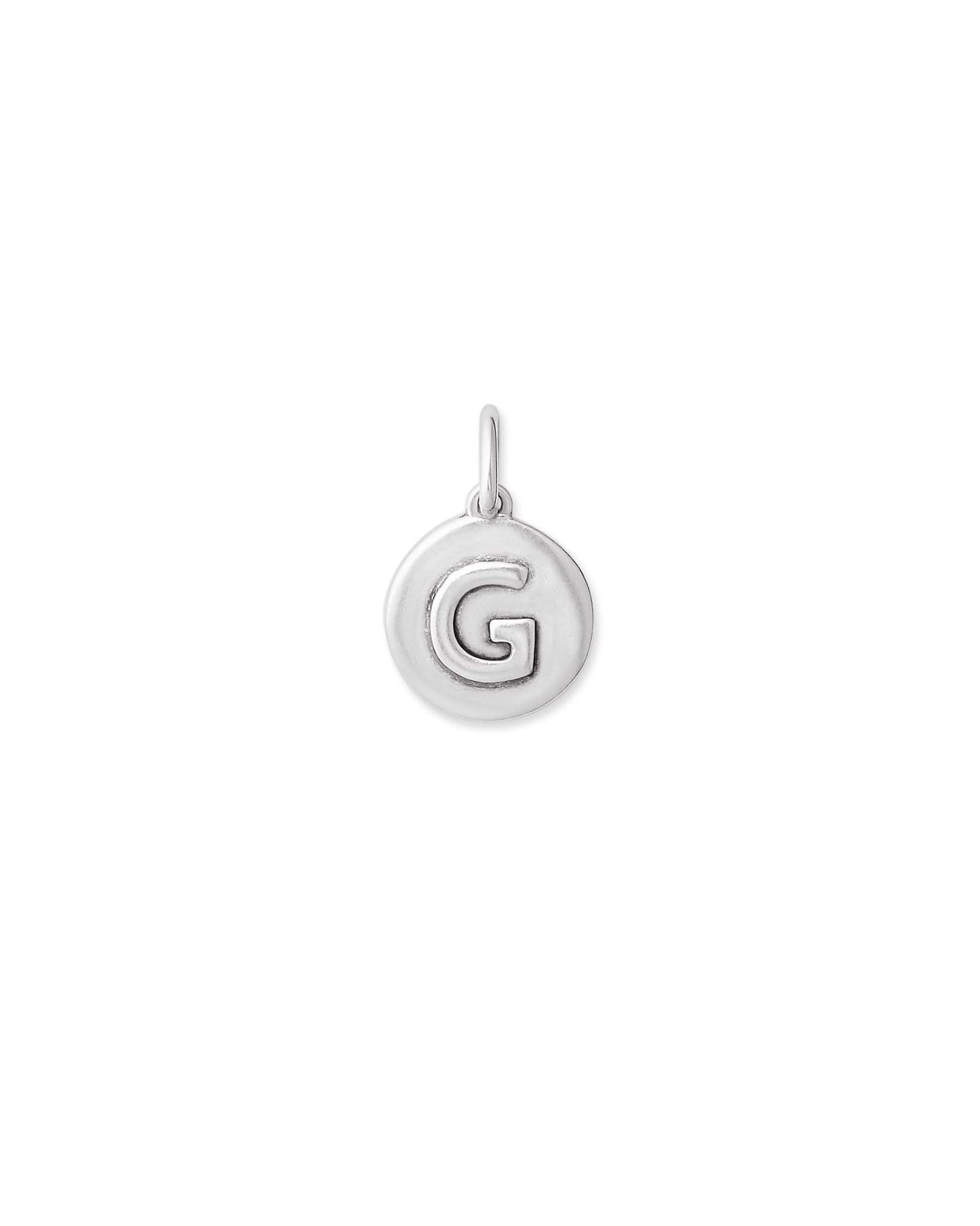 Letter Coin Charm in Oxidized Sterling Silver