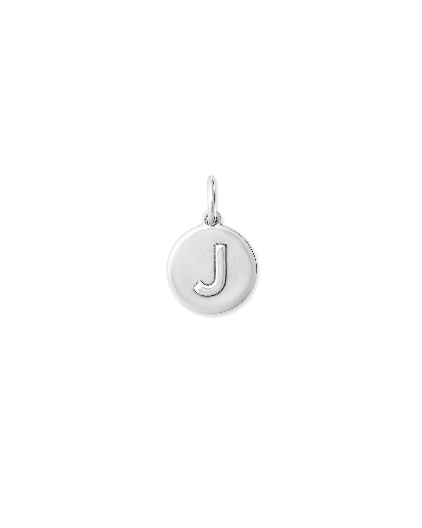 Letter Coin Charm in Oxidized Sterling Silver