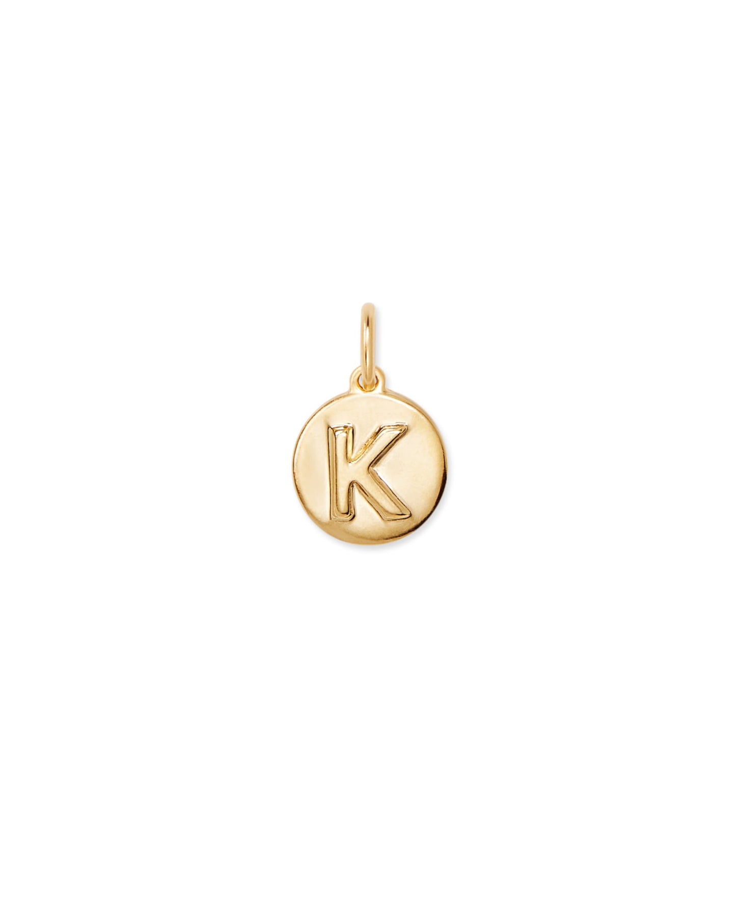 Letter Coin Charm in 18k Gold Vermeil