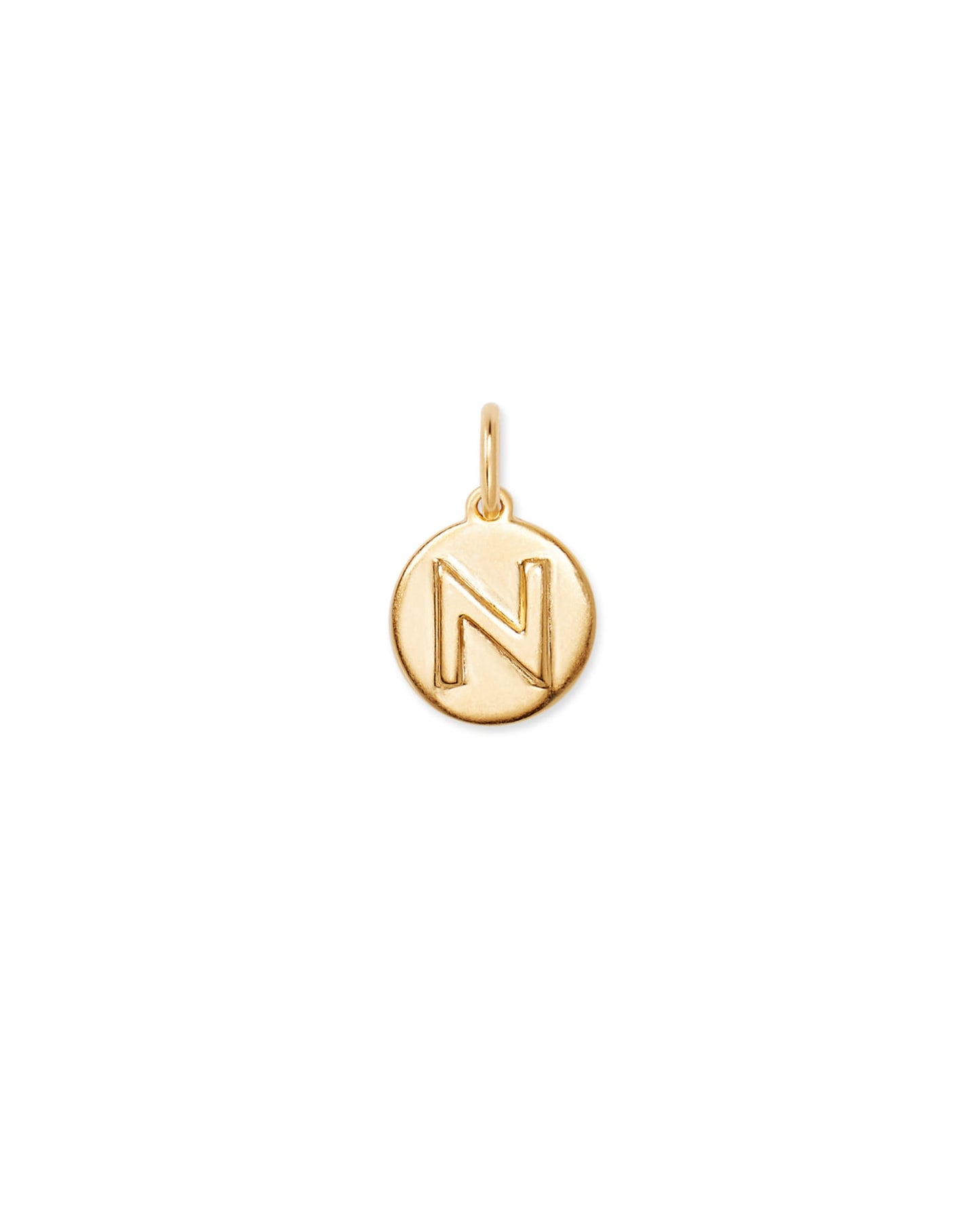 Letter Coin Charm in 18k Gold Vermeil