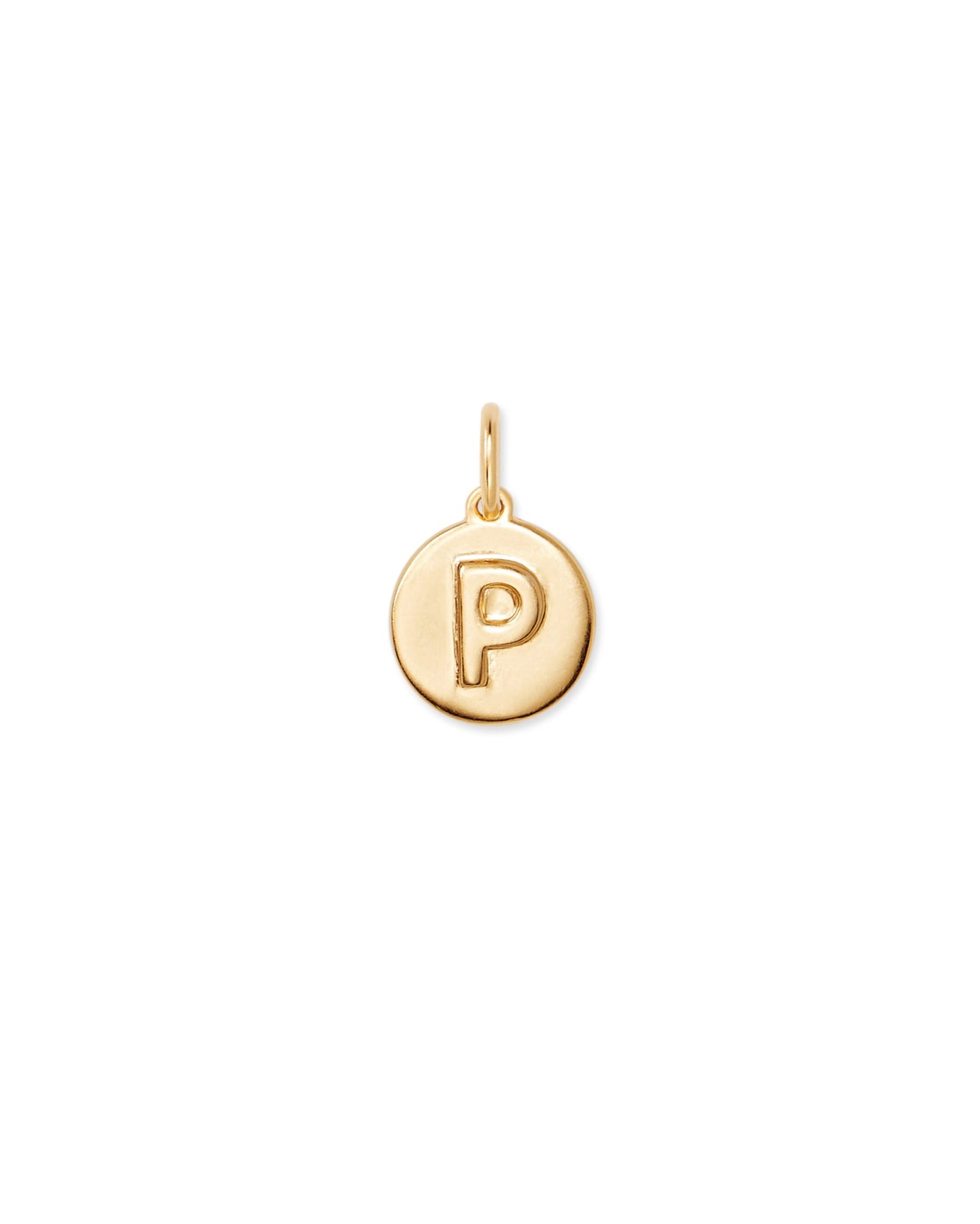 Letter Coin Charm in 18k Gold Vermeil