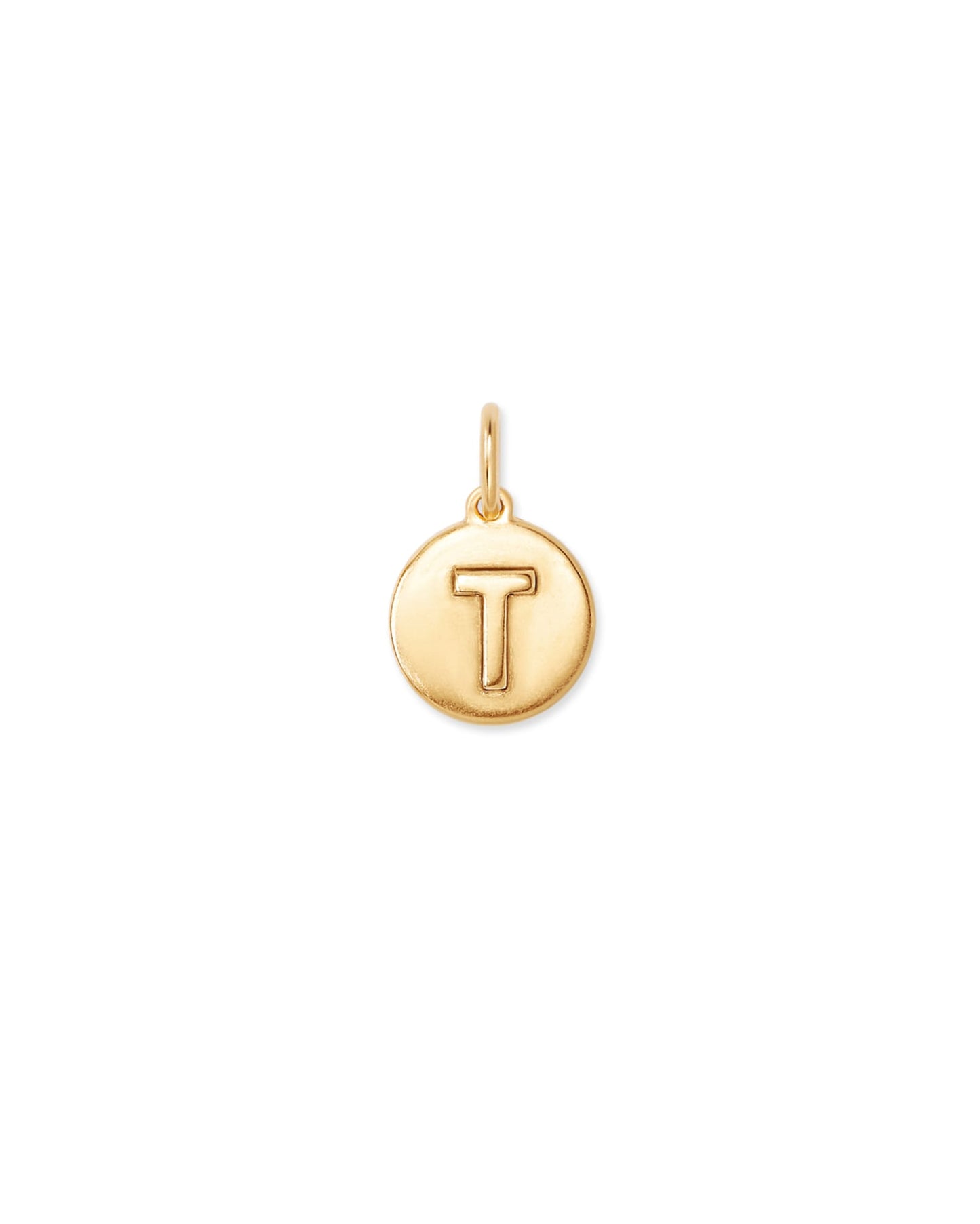 Letter Coin Charm in 18k Gold Vermeil