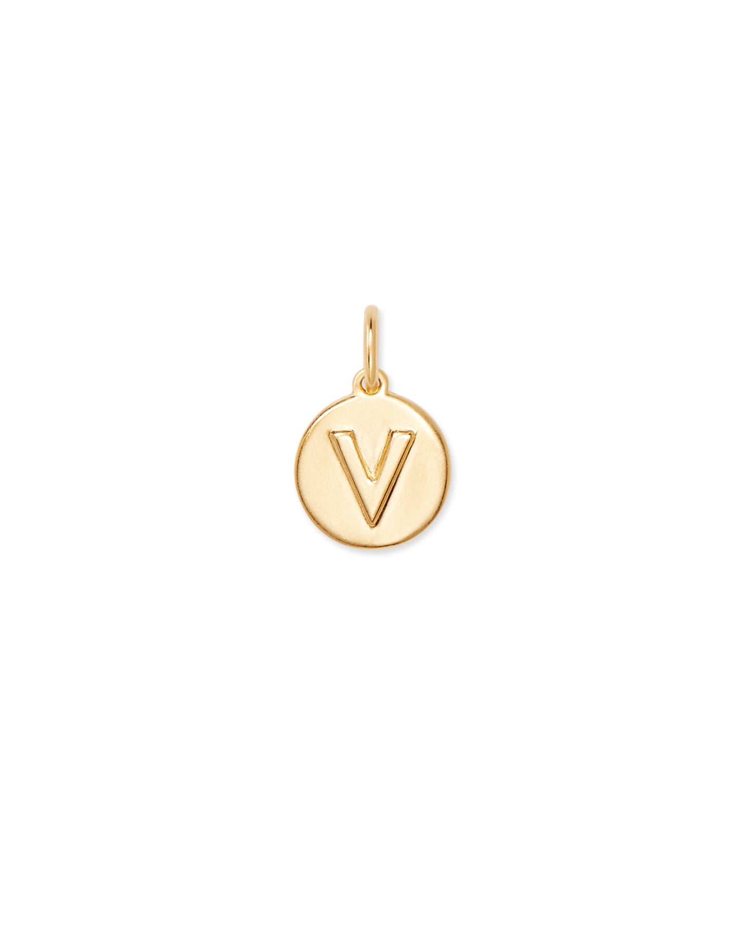 Letter Coin Charm in 18k Gold Vermeil