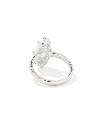 Lindy Rae Elyse Silver Cocktail Ring in White CZ 196088751740
