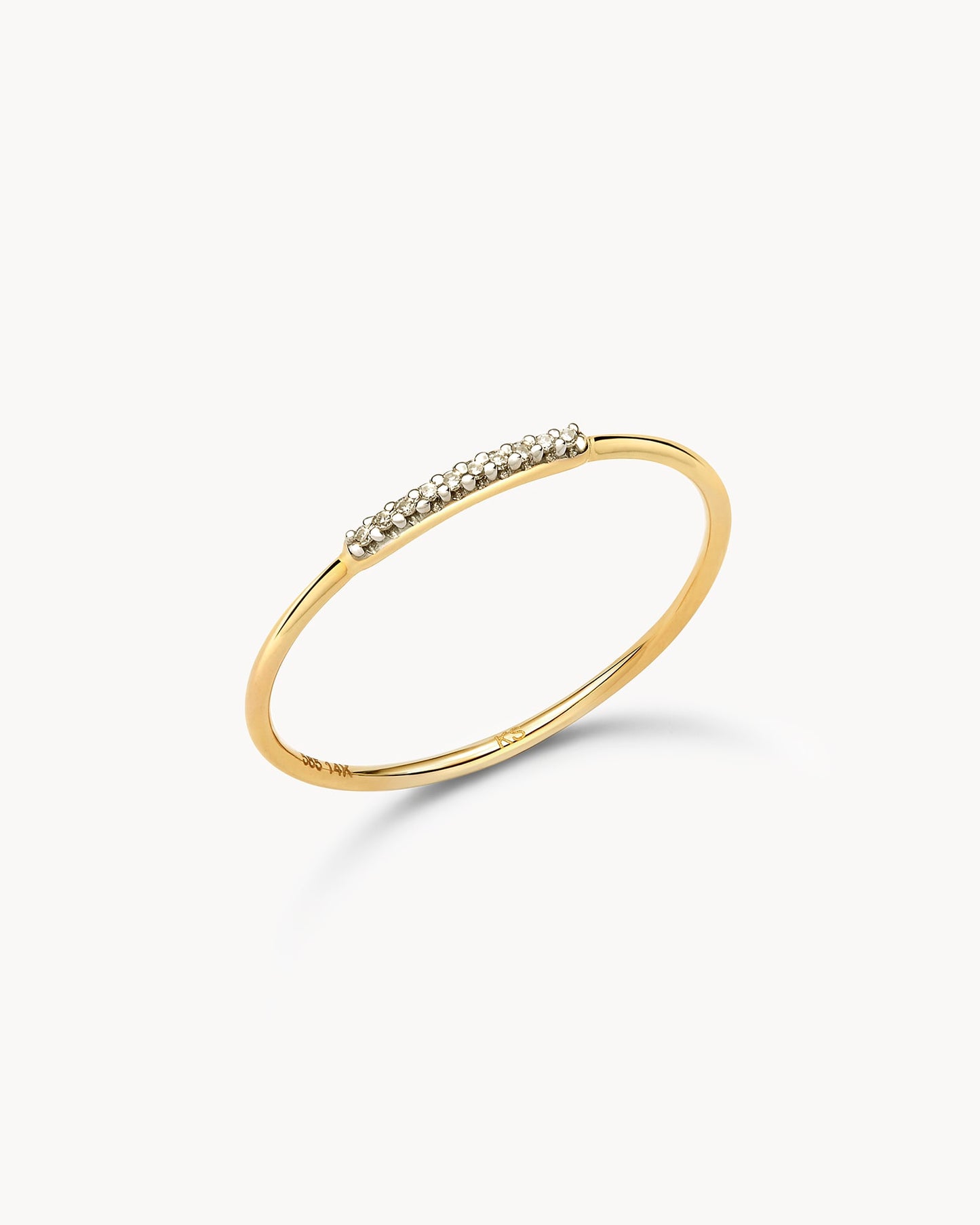 Mila 14k Yellow Gold Band Ring in White Diamond 842177066478