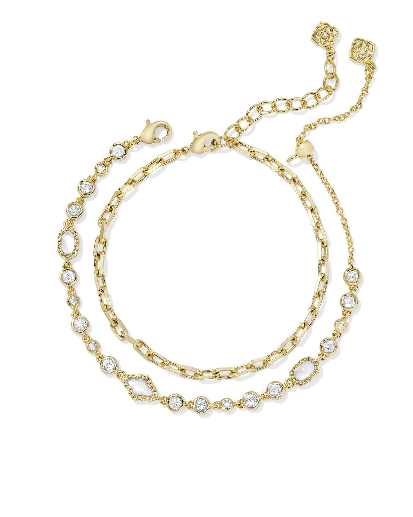 Mini Elisa and Abbie Set of 2 Delicate Chain Bracelets