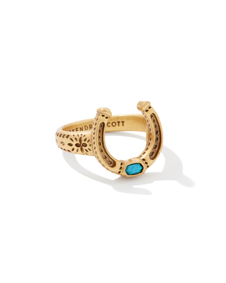 Noble Vintage Gold and Silver Horseshoe Cocktail Ring