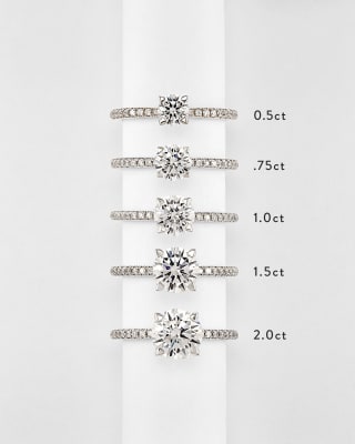 0.5 ct Round Solitaire Engagement Ring with Pave Diamonds in 14k Yellow Gold 196088026541