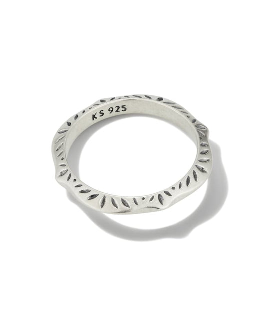 Sophee Band Ring in Oxidized Sterling