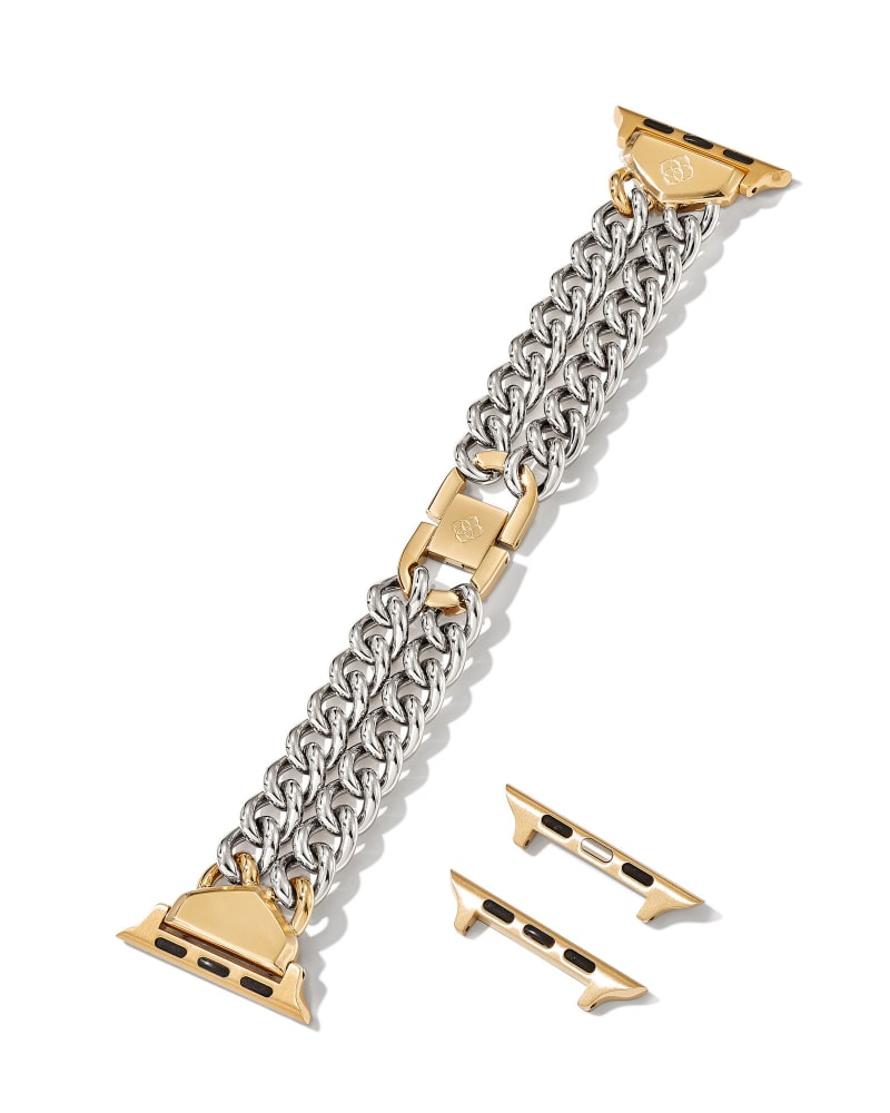 Whitley Double Chain Watch Band in Two Tone Stainless Steel 9608803578