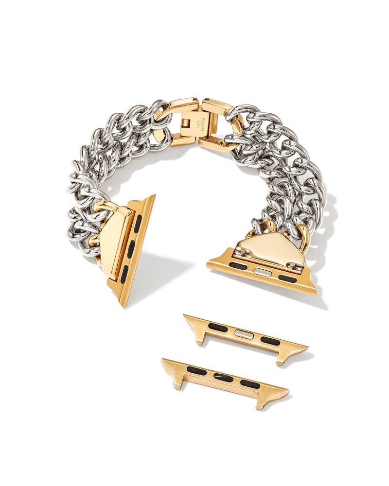 Whitley Double Chain Watch Band in Two Tone Stainless Steel 9608803578