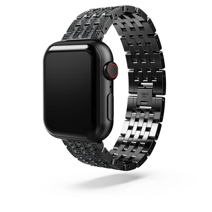 Swarovski Sparkling princess strap, For Apple Watch® 40mm & 41mm, Black, Black finish