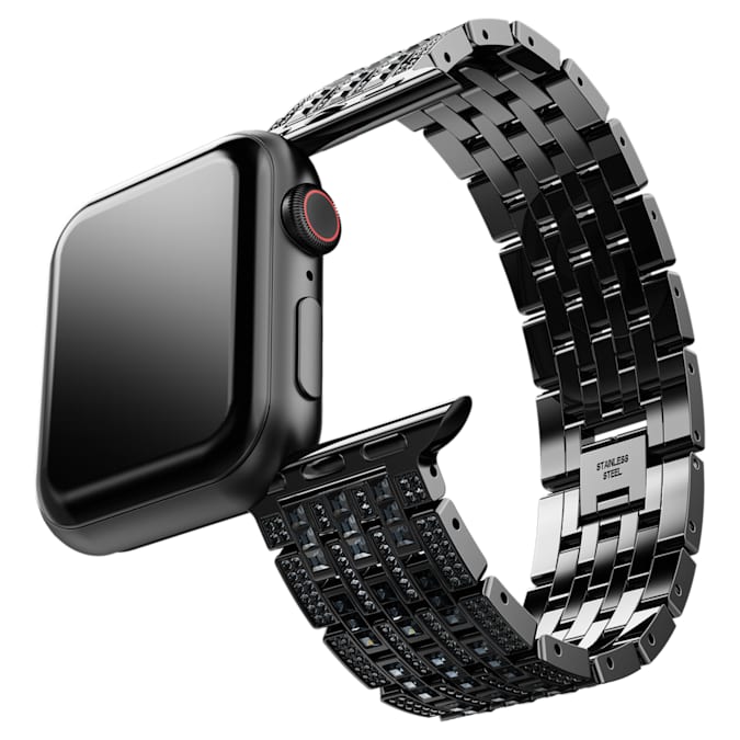 Swarovski Sparkling princess strap, For Apple Watch® 40mm & 41mm, Black, Black finish