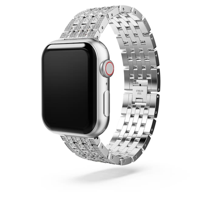 Swarovski Sparkling princess strap, For Apple Watch® 40mm & 41mm, Silver tone, Stainless steel