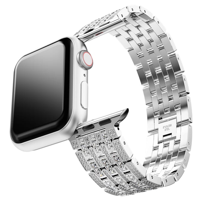 Swarovski Sparkling princess strap, For Apple Watch® 40mm & 41mm, Silver tone, Stainless steel