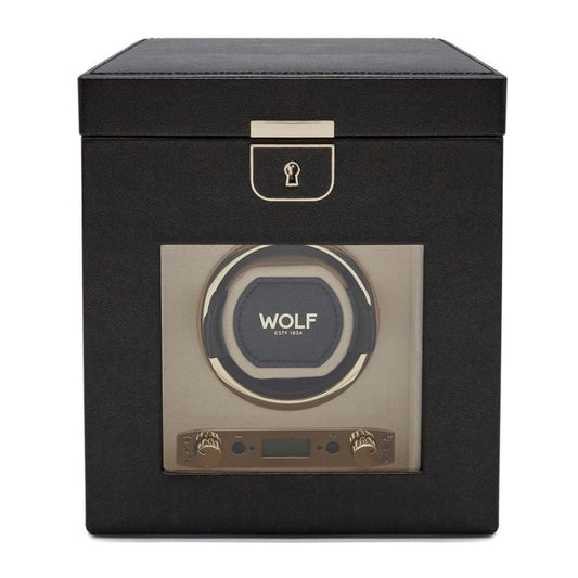 Wolf Palermo Single Watch Winder with Jewelry Storage 213702