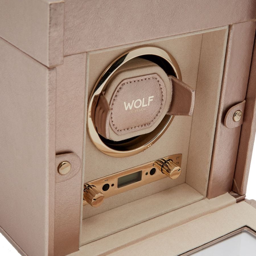 Wolf Palermo Single Watch Winder with Jewelry Storage 213716