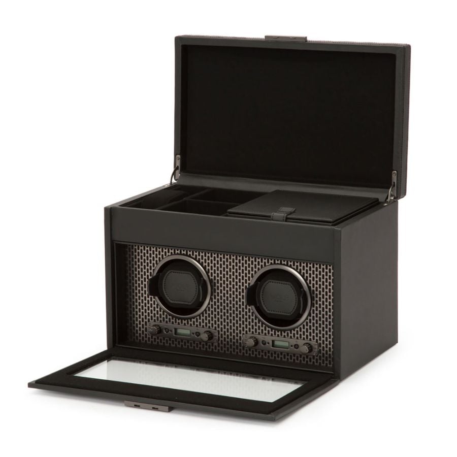 Wolf Axis Double Watch Winder With Storage 469303