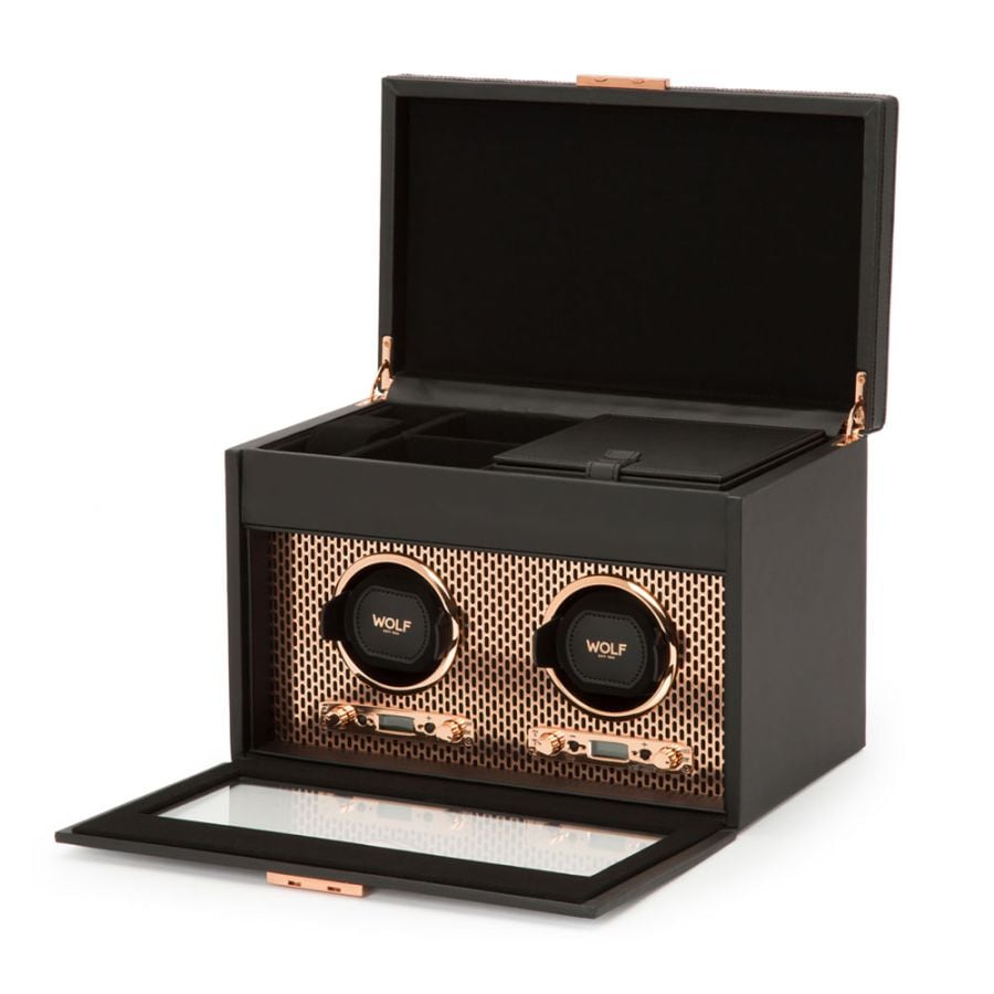 Wolf Axis Double Watch Winder With Storage 469316