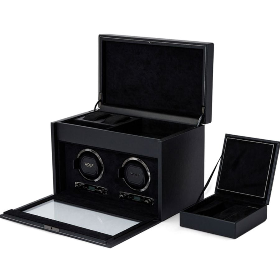 Wolf British Racing Double Watch Winder with Storage 792202