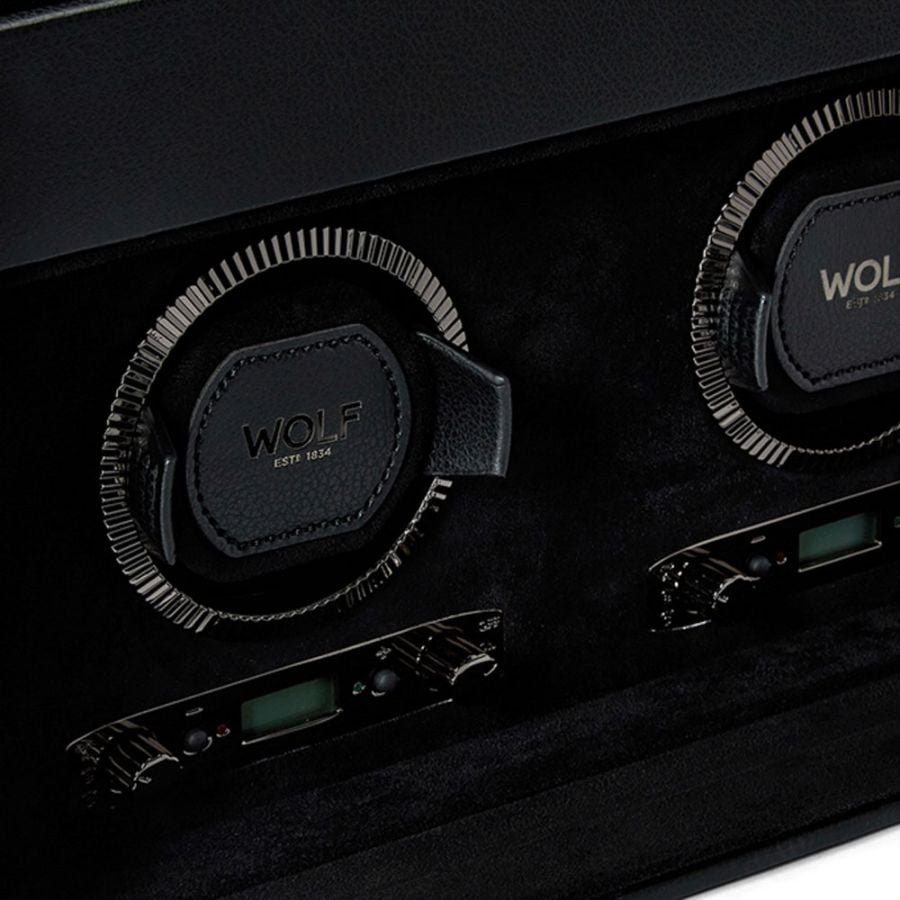 Wolf British Racing Double Watch Winder with Storage 792202