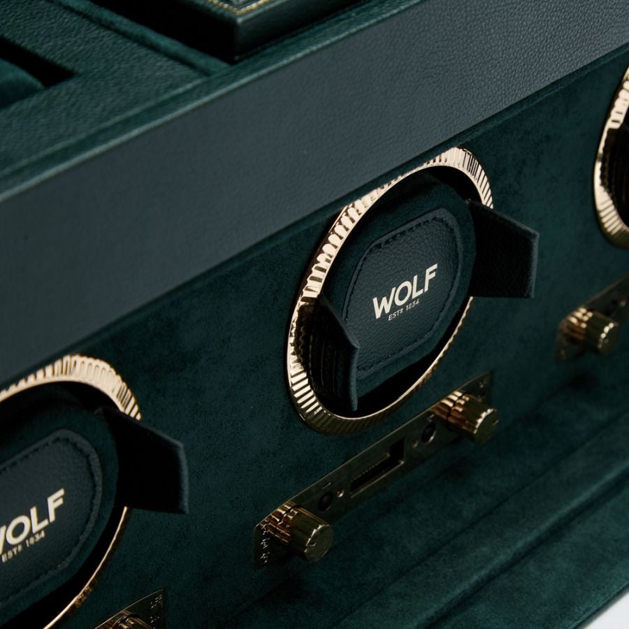 Wolf British Racing Triple Watch Winder with Storage 792341