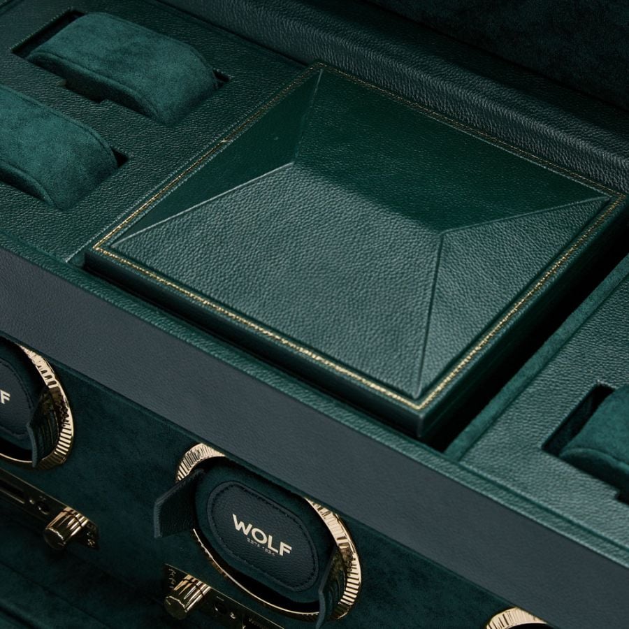 Wolf British Racing Triple Watch Winder with Storage 792341