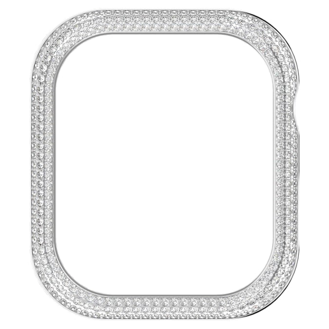 Swarovski Sparkling case, For Apple Watch® Series 7, 41 mm, Silver tone