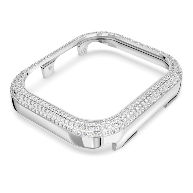 Swarovski Sparkling case, For Apple Watch® Series 7, 41 mm, Silver tone