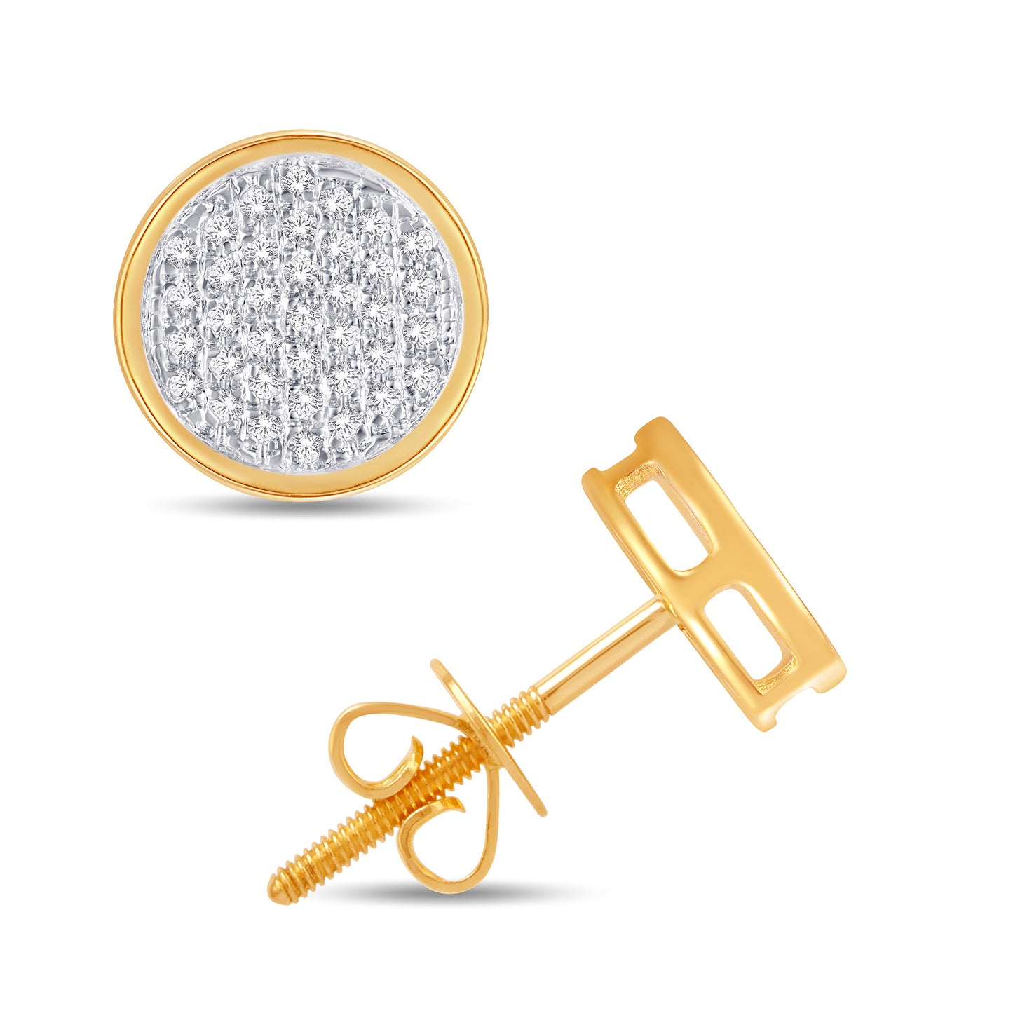 10 Karat Yellow Gold 0.14 Carat Diamond Round Earrings-0126037-YG