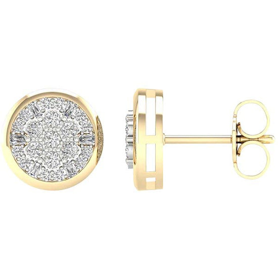 10 Karat Yellow Gold 0.25 Carat Diamond Round Earrings-0127151-YG