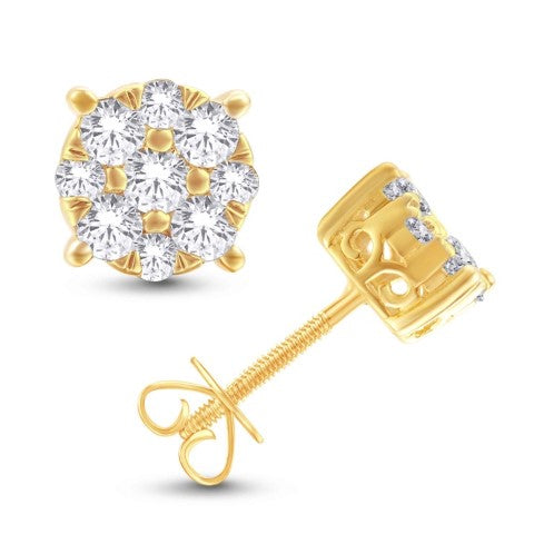 14 Karat All Yellow Gold 0.47 Carat Diamond Earrings-0128096-ALY