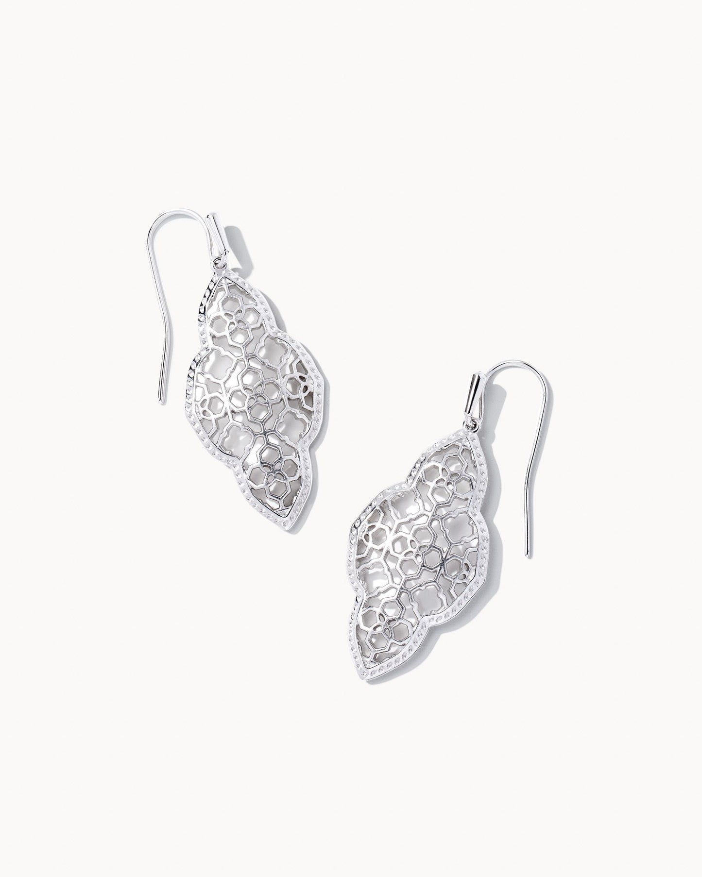 Kendra Scott ABBIE DROP EARRINGS 9608800108 B1367GLD 1.61'L X 0.64'W RHODIUM METAL