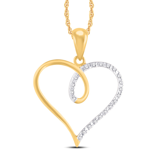10 Karat Yellow Gold 0.05 Carat Diamond Heart Pendant-0825069-YG