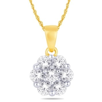10 Karat Yellow Gold 0.25 Carat Diamond Flower Pendant-0825231-YG