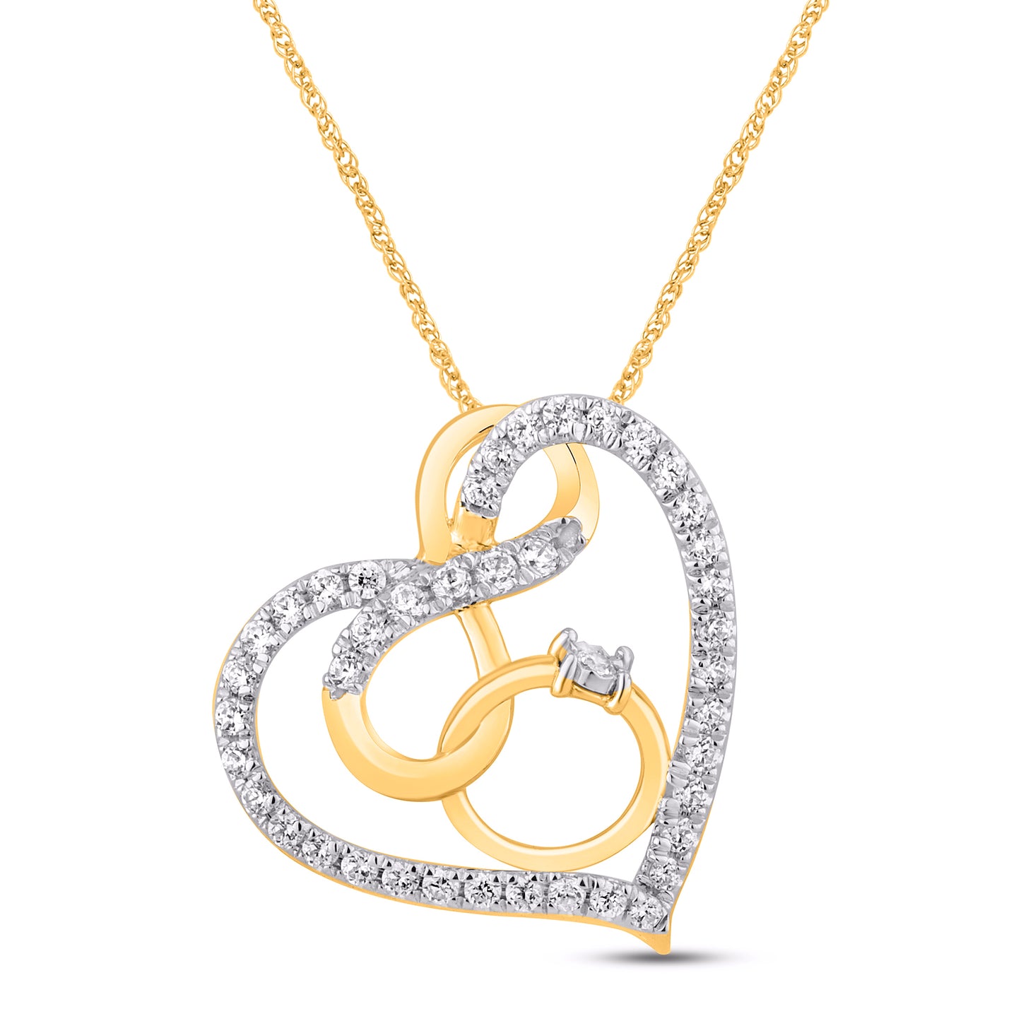 10 Karat Yellow Gold 0.25 Carat Diamond Fashion Pendant-0829294-YG
