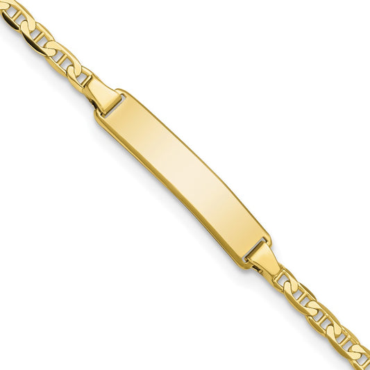 Quality Gold 10k Flat Anchor Link ID Bracelet Gold