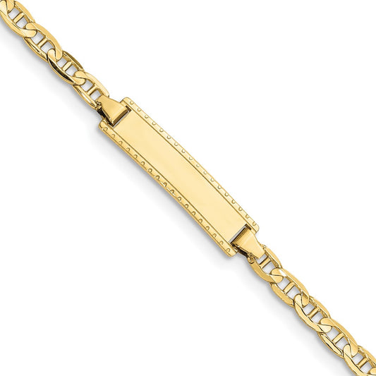 Quality Gold 10k Anchor Link ID Bracelet Gold