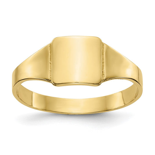 Quality Gold 10k Polished Square Child's Signet Ring Gold